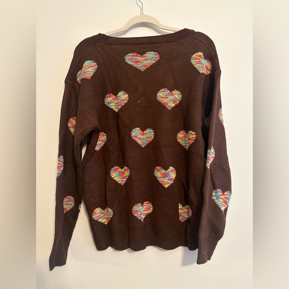 Multicolor Heart Pattern Sweater - Picture 4 of 5